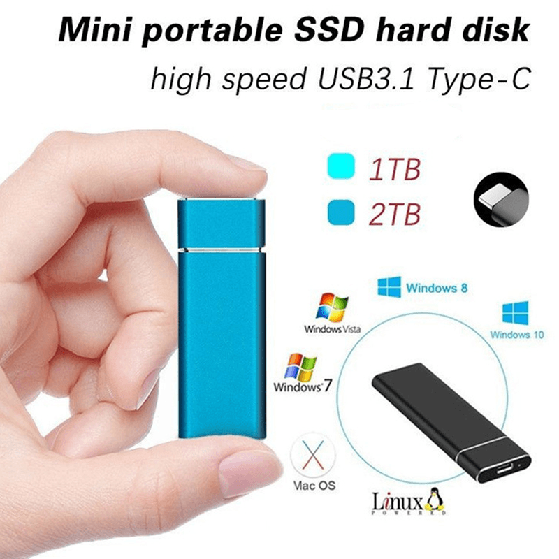 Disque SSD Externe Ultra-Rapide - Portable - Nouveau Tech