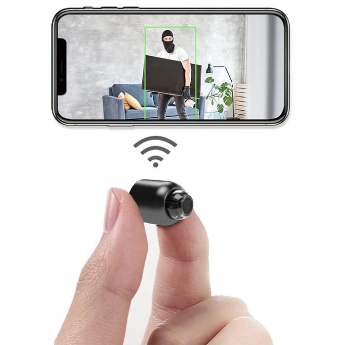 Mini caméra de surveillance WiFi - Caméra IP avec vision nocturne - Nouveau Tech - Sécurité à domicile - Compacte et discrète